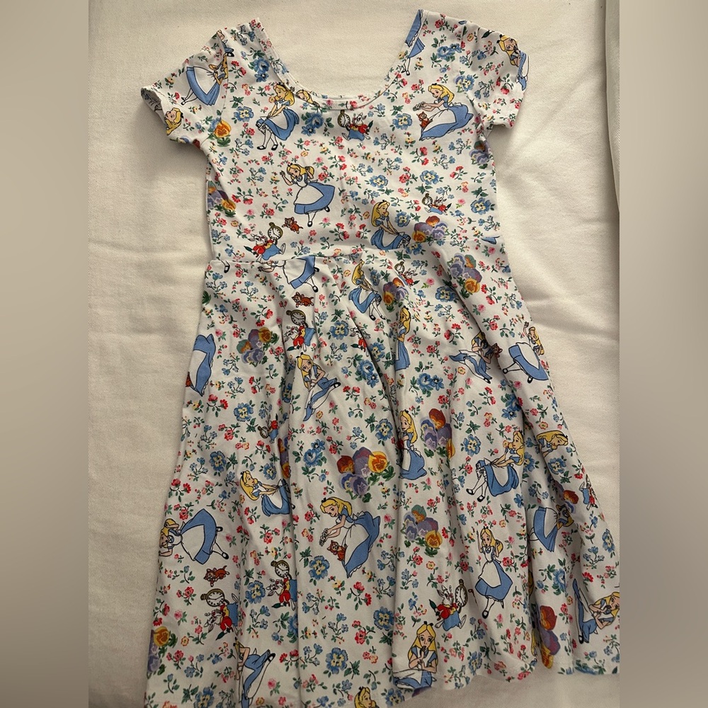 Wild Rich Kids Disney Alice in Wonderland Floral Print Twirl Dress